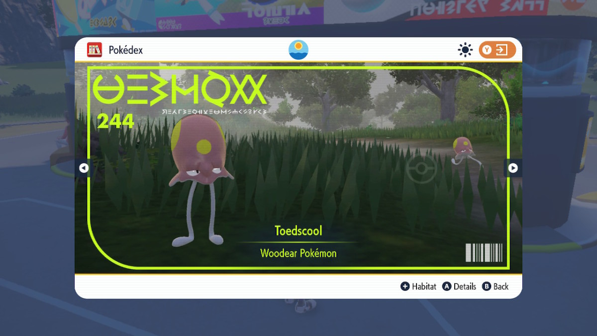 Pokemon Scarlet and Violet Pokedex Toedscool